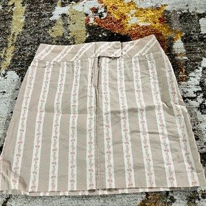 Striped floral mini skirt